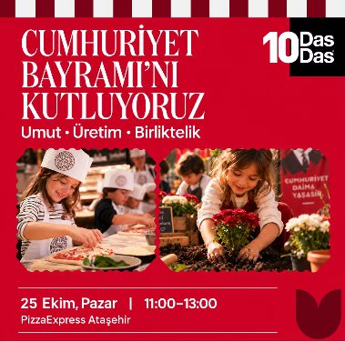 Çocuklar İçin Gastronomi İstanbul: Cumhuriyet Bayramı'nı Kutluyoruz & Pizza Atölyesi
